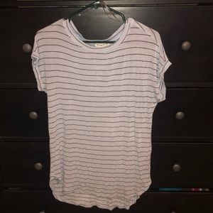 Blue and black stripped knit top